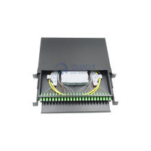 FTTH network 24 port/48 port rack mounted fiber optic cabinet without breakout cable and SC APC adapters